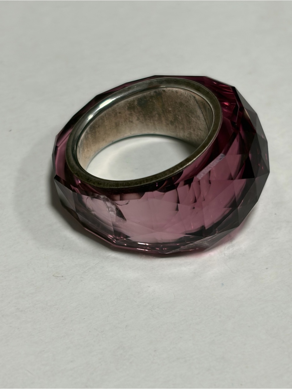 Swarovski Pink Crystal “Nirvana”Faceted Dome Ring - Picture 12 of 16